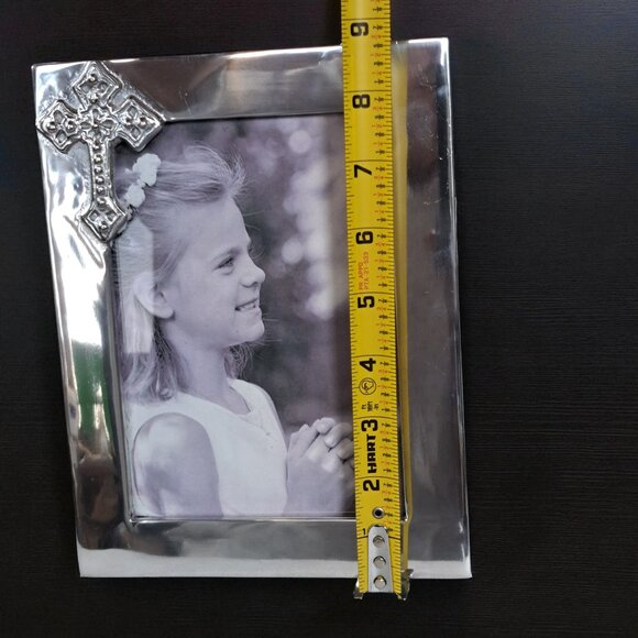 Mariposa Silver Beaded Cross 5x7 Frame  Brutalist Christian Photo - Picture 7 of 15